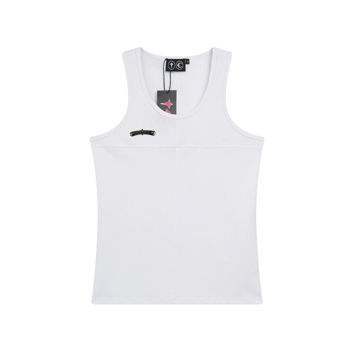 Thug Club Metal Buckle U-Neck Tank Top, Y2K Gothic Sleeveless Vest