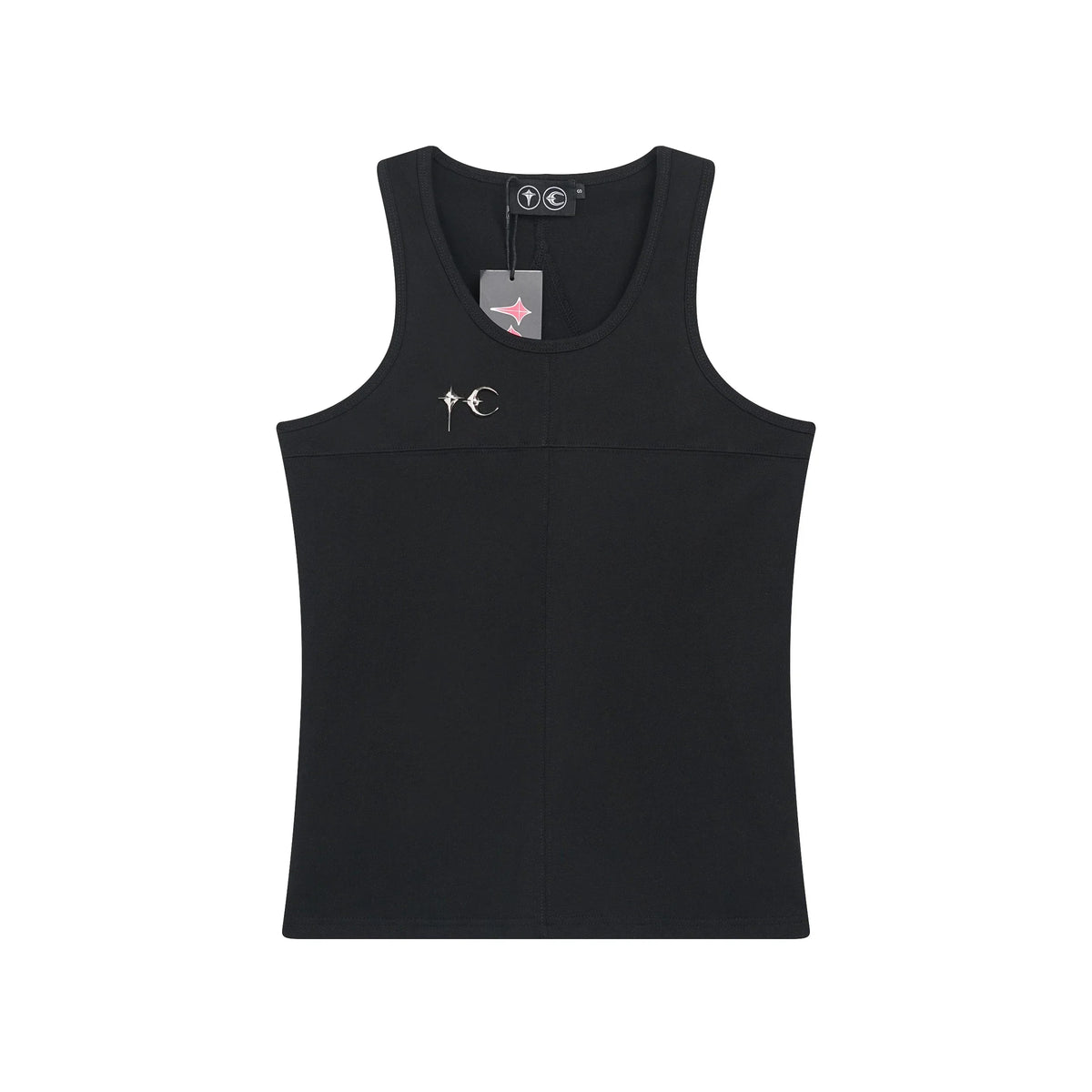 Thug Club Metal TC Logo U-neck Tank Top, Y2K Gothic Sleeveless Vest